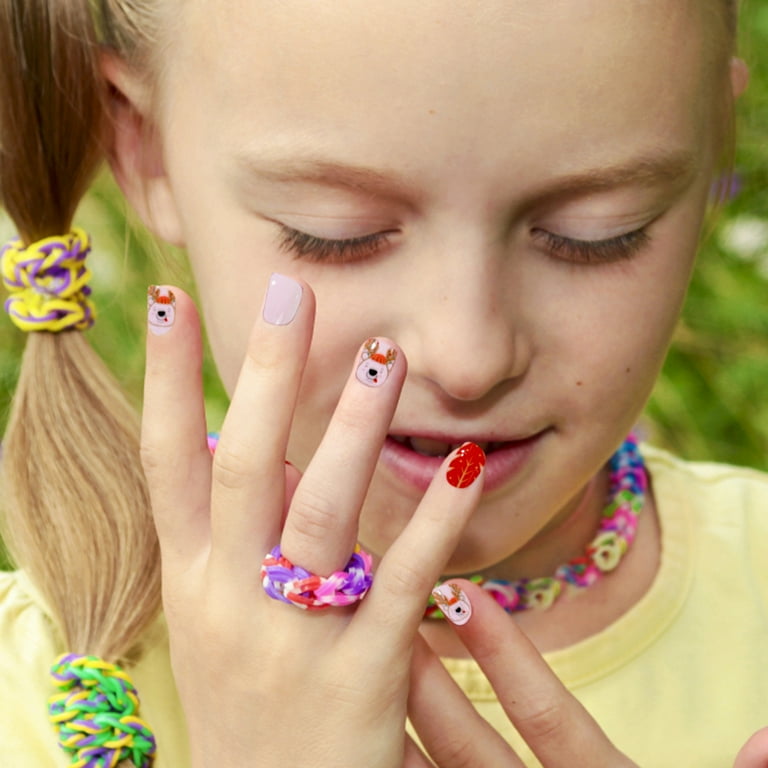 yolai christmas children s nails 24 pieces of wearable nails finished cute manicure children s patch manicure wearable nails suitable for little girls