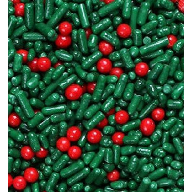 Christmas Holly Berry Mix Confetti Sprinkles, Cake, Cookie, Donut