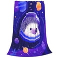 thumbnail image 2 of Hedgehog Blanket Artistic Astronaut Animal Design, Decorative Cozy Flannel Throw For Sofa, Vibrant Celestial Nature Home Decor 50x40, 2 of 6