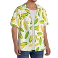 thumbnail image 2 of Rateoe Cartoon Corn Pattern Men's Short Sleeve Classic Shirt, Casual Short-Sleeved Shirt, Lightweight Summer Shirt, Cuban Collar Shirt,Button-Front Shirt-X-Large, 2 of 5