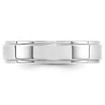 thumbnail image 4 of Auriga Fine Jewelry 10K White Gold 5mm Flat with Step Edge Wedding Band for Women Size 9.5, 4 of 5