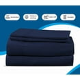 thumbnail image 5 of 1000 Thread Count 100% Egyptian Cotton Sleeper Sofa Bed Sheet Set Solid Queen XL Size (60"x 80"x 7" ) with 4 -PCS Fitted Straps Color Navy Blue, 5 of 6