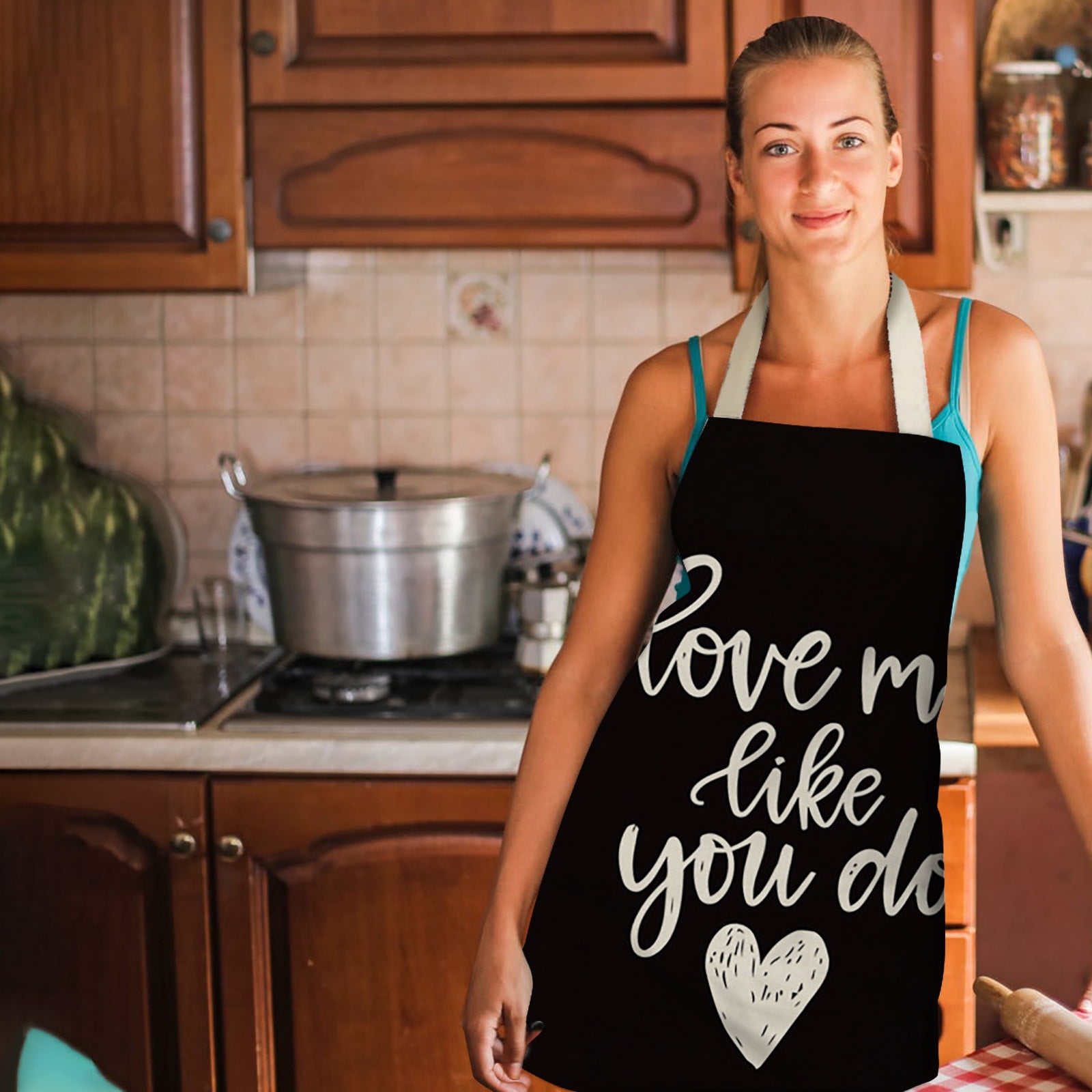 TIMIFIS Pockets Holds 1Pc Parent Adult The Family Kitchen Lovely Print Linen Family Aprons Kitchen Gadgets
