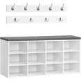 thumbnail image 1 of Shoe Storage Bench with Cushion  L Entryway Bench with Cubbies  Entryway Hall Tree with Storage  Shoe Cabinet with Coat Rack for Bedroom  Hallway, 1 of 3