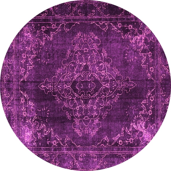Ahgly Company Indoor Round Persian Pink Traditional Area Rugs, 4' Round