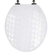 White Wicker Wood Toilet Seat