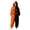 38#Brown, variant on Women Halloween Contrast Shade Pumpkin Print Flannel Long Sleeve Hooded Jumpsuit Cozy Festive Loungewear Coffee L