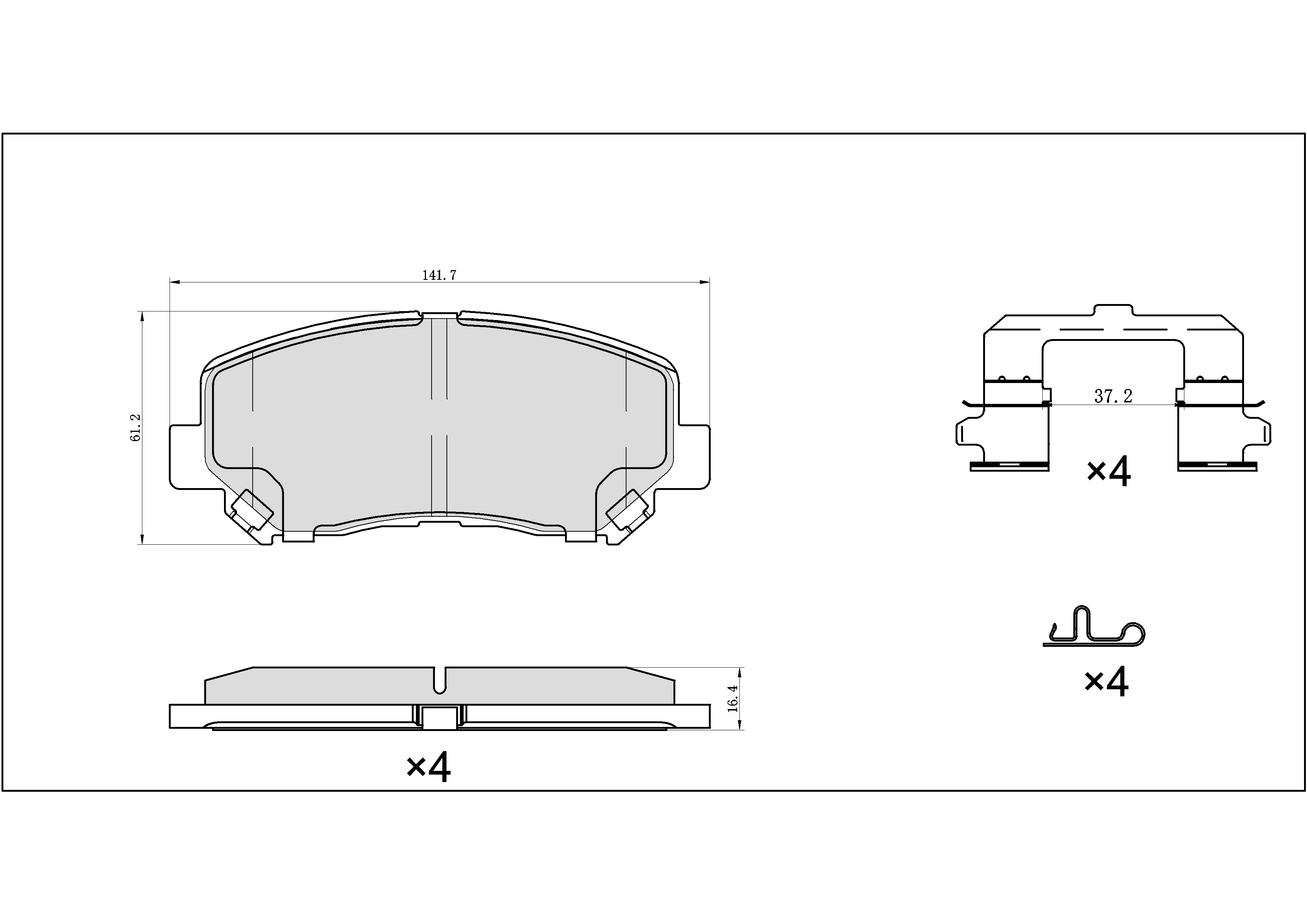 UltraHC 700 Brake Pad Set, Front HC7.1623.0.C, Mazda CX-5 2023-2013