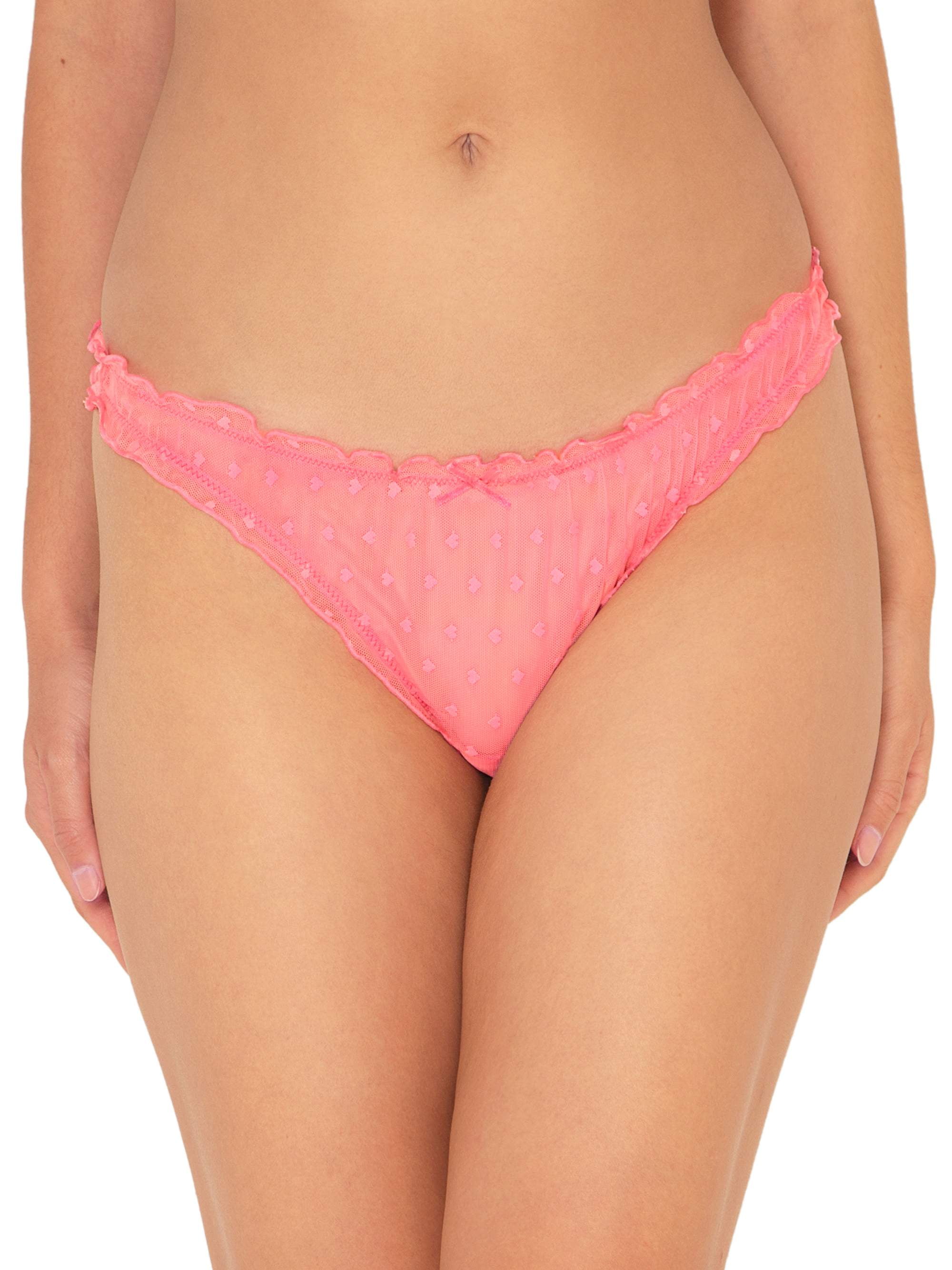 Pink cotton ruffle thong Clearance
