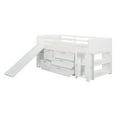 thumbnail image 5 of Clearance! Low Twin Size Loft Bed with Cabinets, Shelves and Slide - White, 5 of 9