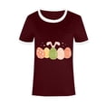 thumbnail image 4 of Edvintorg Womens Easter Outfit Summer Funny Easter Print Round Neck Short Sleeves Tops Loose Fit Basic Blouse Easter Gifts On Clearance, 4 of 5
