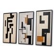 thumbnail image 3 of Designart "Abstract Monochrome Minimalism New Order I" Modern Geometric Framed Wall Art Set Of 3 - Black Abstract Frame Canvas Set For Living Room Decor, 3 of 6