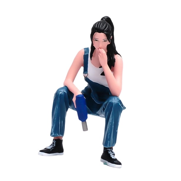 Figura en miniatura de mecánica femenina a escala 1:24, decoración de microescenas, colección de pasatiempos, accesorio fotográfico, minifigura para