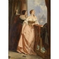 thumbnail image 3 of Edouard Hamman 11x14 Black Modern Framed Museum Art Print Titled - Two Women on the Balcony, in the Background San Giorgio Maggiore, Venice, 3 of 5