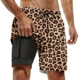 thumbnail image 2 of WEAIXIMIUNG Pantalon Noir Homme Extensible Coupe Européenne et Été Pantalon de Plage Homme Décontracté Tendance de Rue Imprimé Léopard Plage Décontracté Sport Pantalon Double Couche, 2 of 4