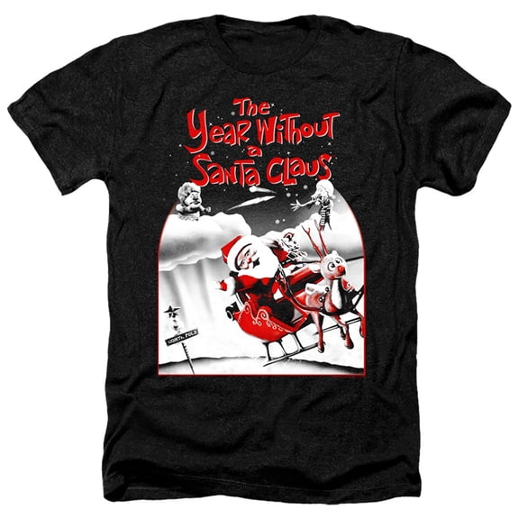 The Year Without A Santa Claus - Santa Poster - Heather Short Sleeve Shirt - X-Large