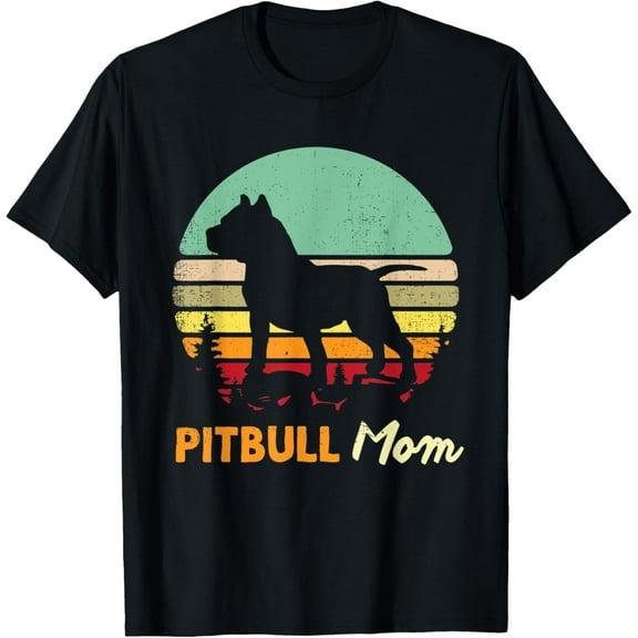 Retro 70s 80s Pitbull Mom Gift | Bully Pit Bull Terrier T-Shirt
