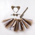 thumbnail image 4 of IBTOM CASTLE Toddler Baby Girls Jungle Animal Themed Outfits Tulle Tutu Skirt with Ears Headband Bow Tie Tail Halloween Cosplay Carnival Birthday Party Dress up 5-6 Years Leopard-4pcs, 4 of 8