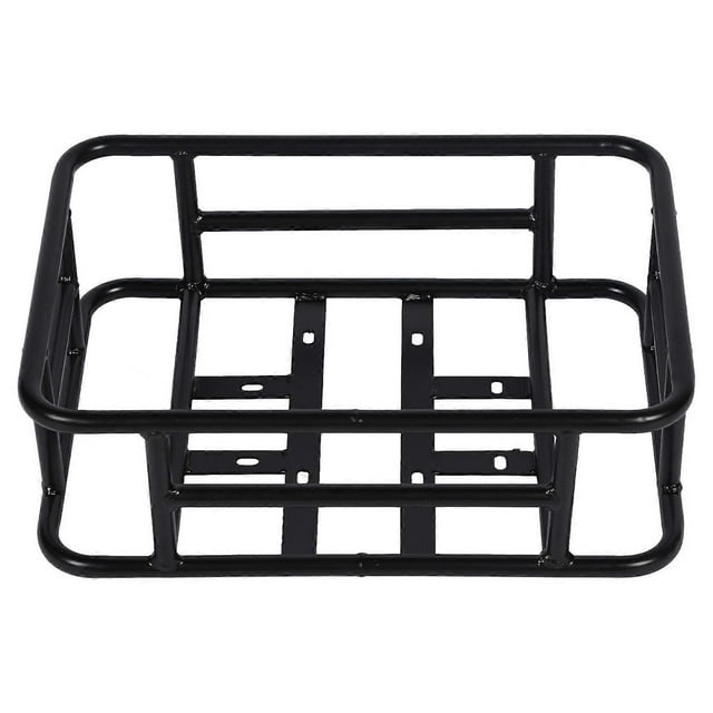 Bicycle Rear Basket, Rear Bike Basket Iron Waterproof Large Capacity Rustproof Bicycle Back Storage Basket Black