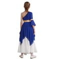 thumbnail image 2 of CHICTRY Robe de Danse Ballet pour Filles, Robe de Danse Lyrique, Épaule Dénudée, Ourlet Haut-Bas, Bleu 16, 2 of 7