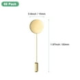 thumbnail image 3 of Uxcell 60 Pack Flat Round Tray Lapel Pin, DIY Corsage Pins 1.97", Gold Tone, 3 of 6