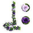 thumbnail image 4 of Kearding Flores artificiales de glicinia fáciles de limpiar para decoración de bodas y fiestas Flores artificiales para plantas de decoración Decoración Púrpura, 4 of 6
