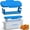 blue, variant on Batter Shaker Bowl with Lid One (Large) with One (Small) Mess-Free Bread Flour Flavoring Jar with Bread Tray, Suitable for Fried Chicken, Fried Fish, Onion Rings, Etc, Red Father Gift