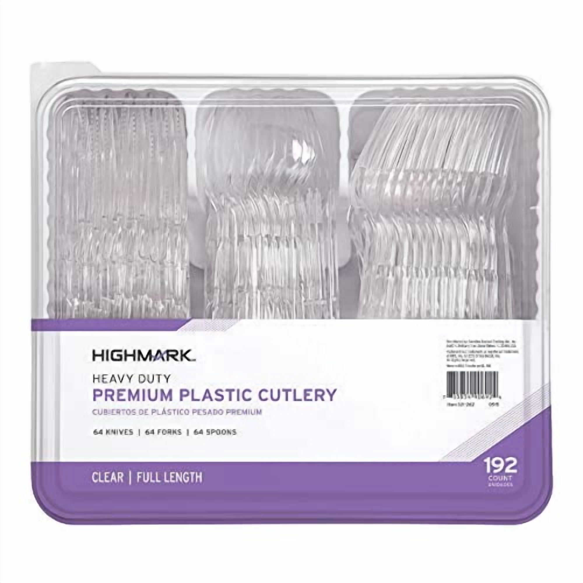 Highmark Heavy-Duty Plastic Cutlery Set, 192-Piece photo 2