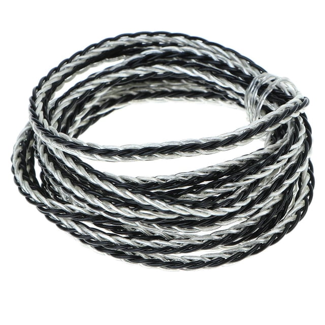 Actualice La Línea De Auriculares 7N Un Cristal Cobre Plateado Chapado En Oro Alambre Semiacabado Accesorios De Bricolaje Cable De Audio Negro y plata Sunnimix Cable de actualización de DIY OCC