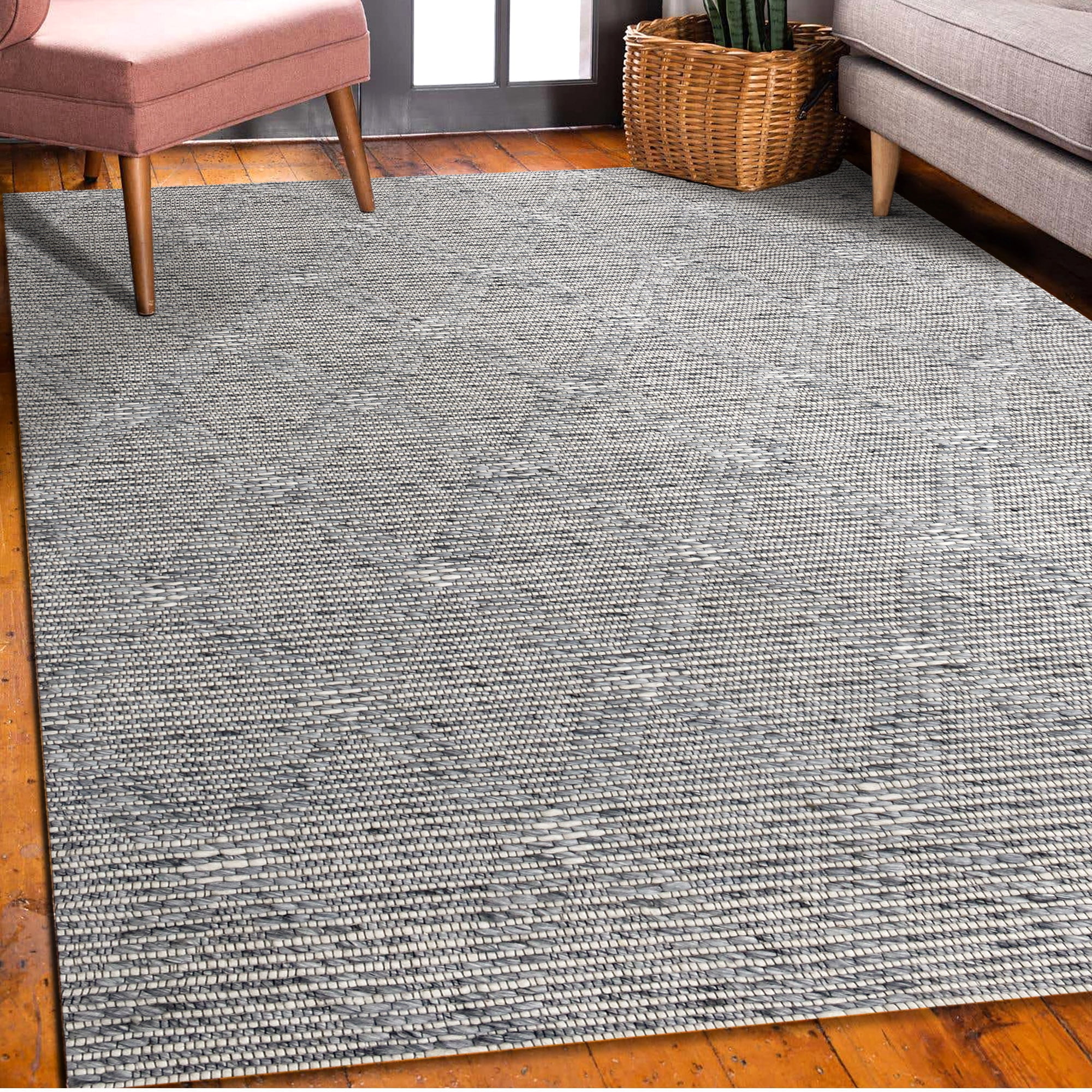Ox Bay Asane Diamond Transitional Hand-Woven Wool Indoor Area Rug, Blue, 2' x 3'