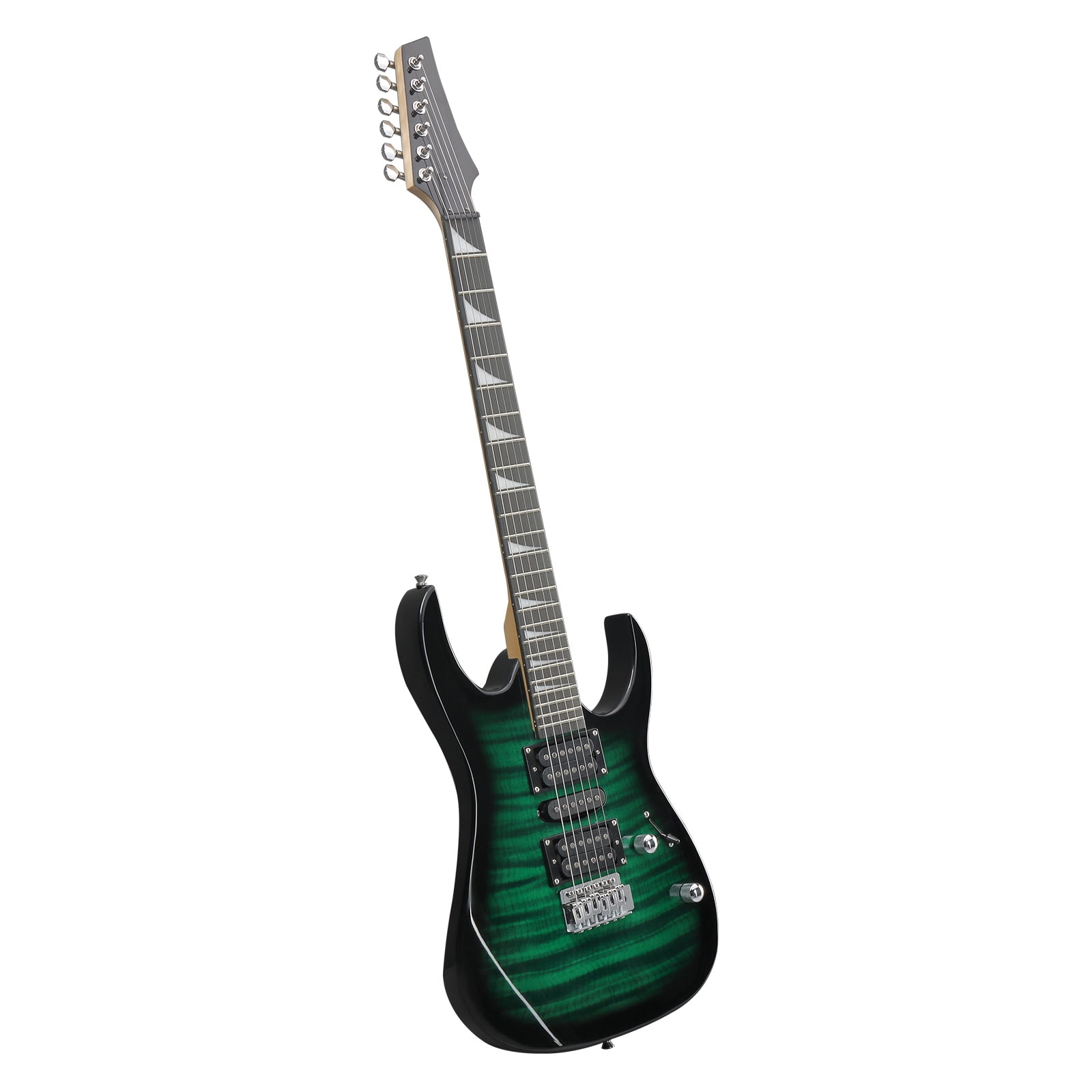39in Electric Guitar HSH Pickups Black Complete Starter Kit for Hard Rock Tiger-striped, Green