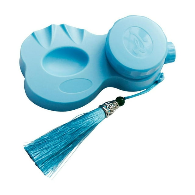 Guardoinrt Chinese Calligraphy Ink Holder With Lid Round Large Capacity Easy Various Art Projects Calligraphy Ink Box Preserve blue length 12cm