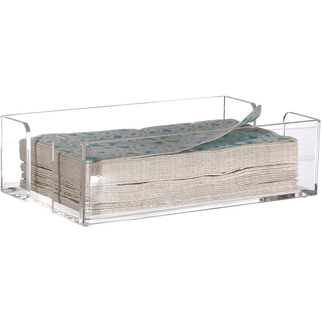 Servilleteros transparentes acrílicos para cocina, cesta de toallas para invitados, soporte para toallas de papel transparente, servilletero para cócteles e invitados