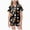 Black, variant on Girls' Short Sleeve Pajama Set All-Over Print Bow Tie Ruffled Trim Soft Kids Sleepwear(Orange,2-3 Years)