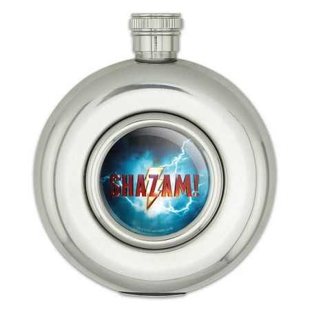 

Shazam! Movie Logo Round Stainless Steel 5oz Hip Drink Flask