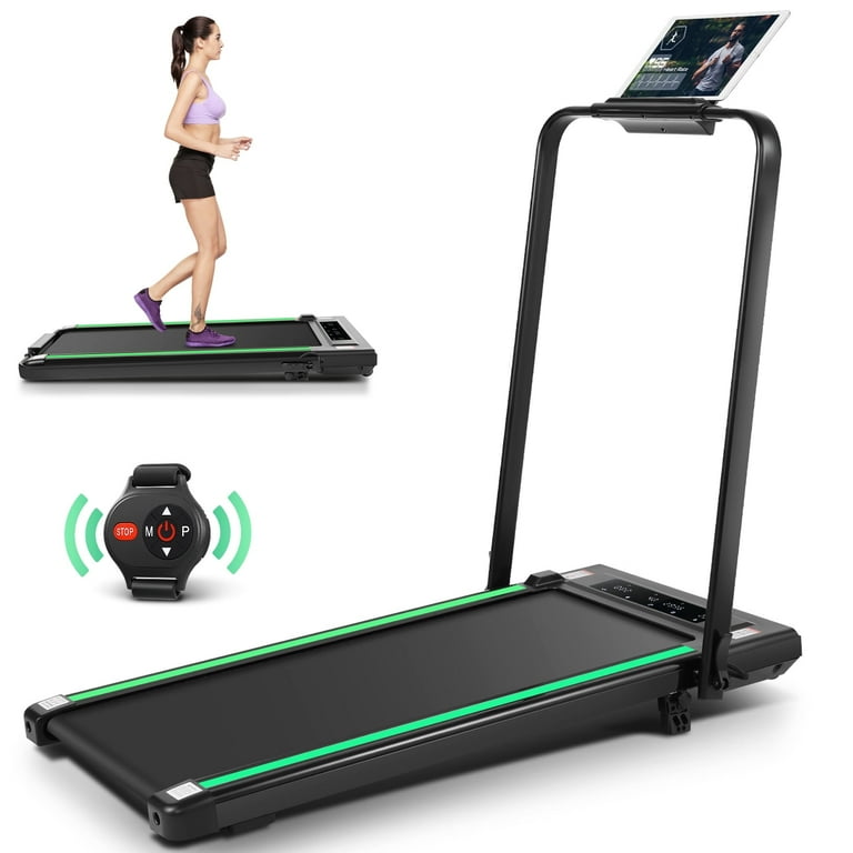 Simpfree 2 in 1 Under Desk Treadmill with Incline Max 300lbs Capacity Walking Pad Compact Electric Treadmill for Home Office with LED Touch
