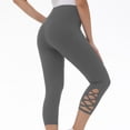 thumbnail image 7 of Stamzod Womens Capri Leggings Summer Solid Color High Waisted Stretch Capris Casual Slim Fitting Plus Size Yoga Leggings for Women Gray D XL, 7 of 7