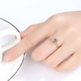 thumbnail image 3 of Sterling Silver Women's Ring with Colored Zircon | 925 Silver, Simple Geometric Design, Electroplated Finish, Gem Inlay, 3 of 4