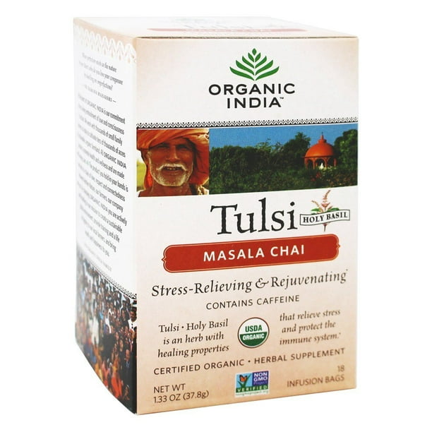 Organic India - Tulsi Tea Masala Chai - 18 Sachets de Thé