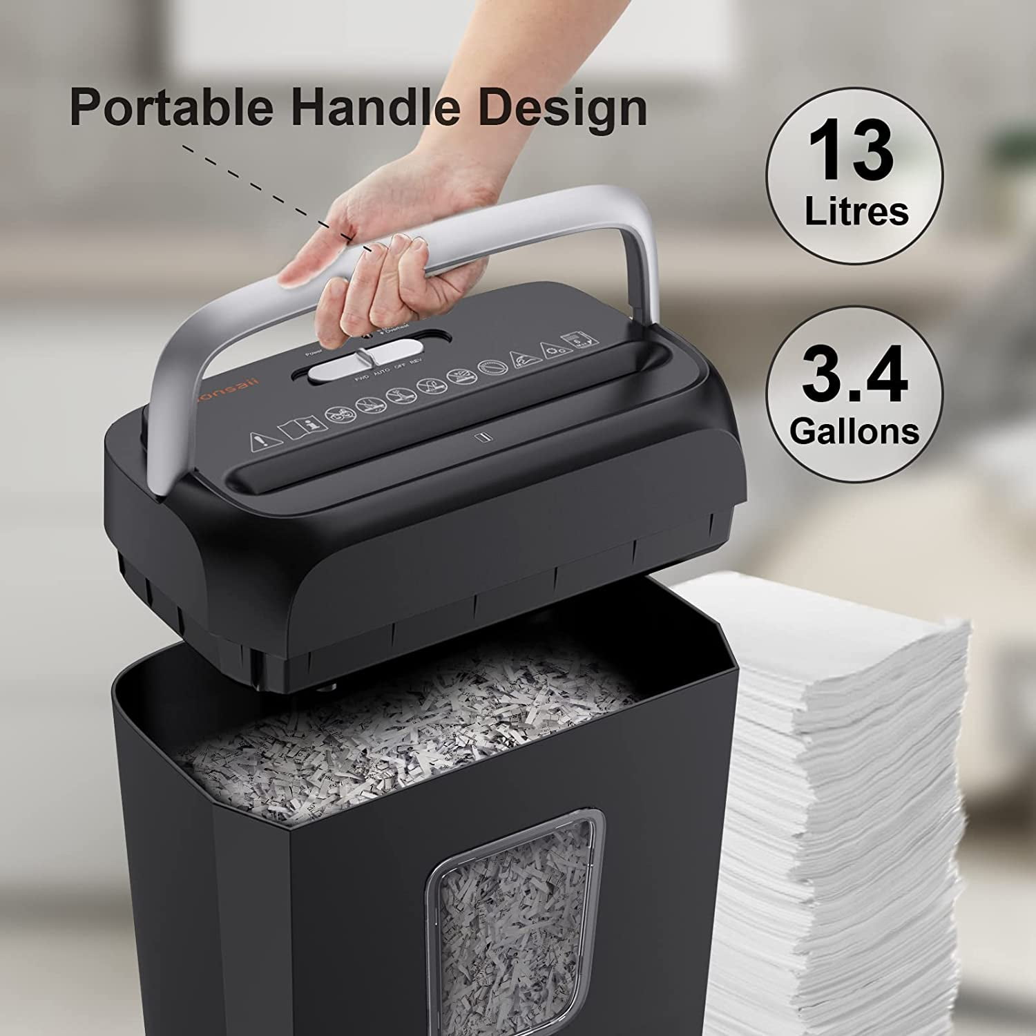 Buy Bonsaii 6Sheet Cross Cut Paper Shredder Home Office Use Shredder with Handle C237B Online