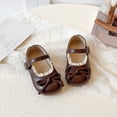 thumbnail image 4 of GJSYRH Toddler Girls Classic Oxford Shoes Princess Dress Mary Jane Party Bowknot Flats School Uniform Shoes Brown 5.5-6 Years, 4 of 4