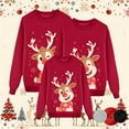 thumbnail image 2 of Fiaer Christmas Sweatshirts for Family Funny Reindeer Graphic Xmas Pullover Fashion Baggy Crew Neck Long Sleeve Holiday Tops Men L, 2 of 5