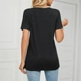 thumbnail image 4 of USSUMA Summer Tops for Women 2025 Women'S Fashion Solid Color V-Neck Comfortable Loose T-Shirt Blouse Casual Tops Trendy Summer Saving Black Modal S, 4 of 4