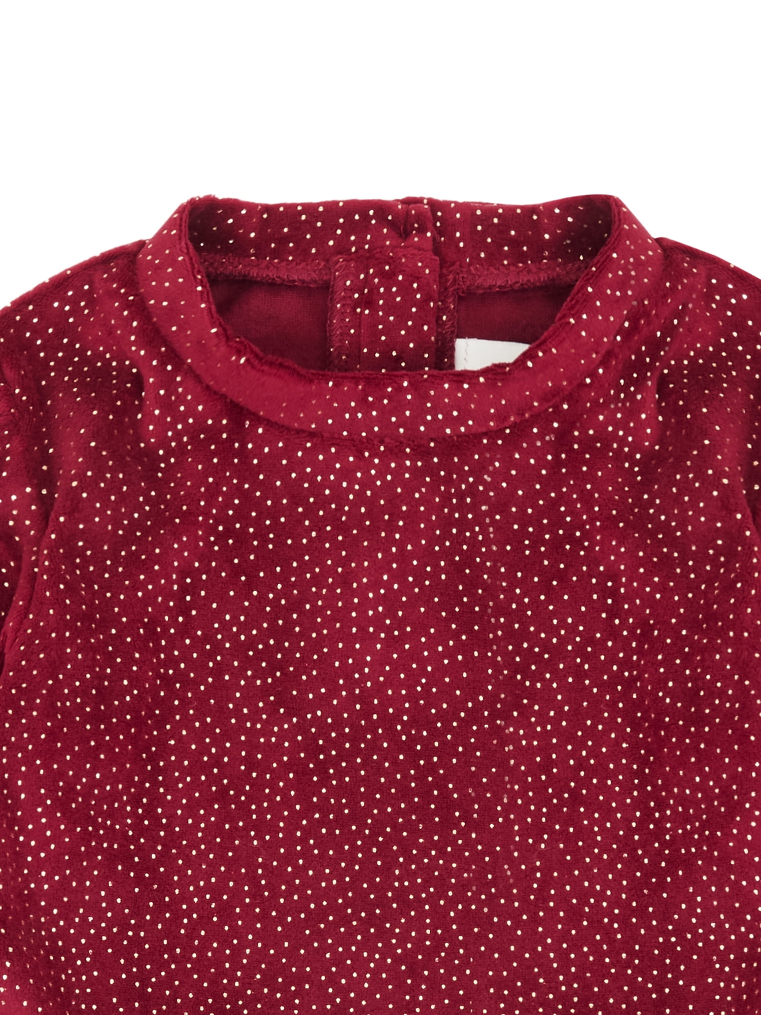 Wonderluxe Baby Girls' Cozy Velour Top, Pant and Headband, 3-Piece Set, Sizes 0-3M-24M