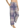 thumbnail image 2 of Balery Purple Floral Gingham Check Plaid print Women's Pajama Pants,Ultra Lightweight Pjs,Lounge Pant-X-Large, 2 of 9