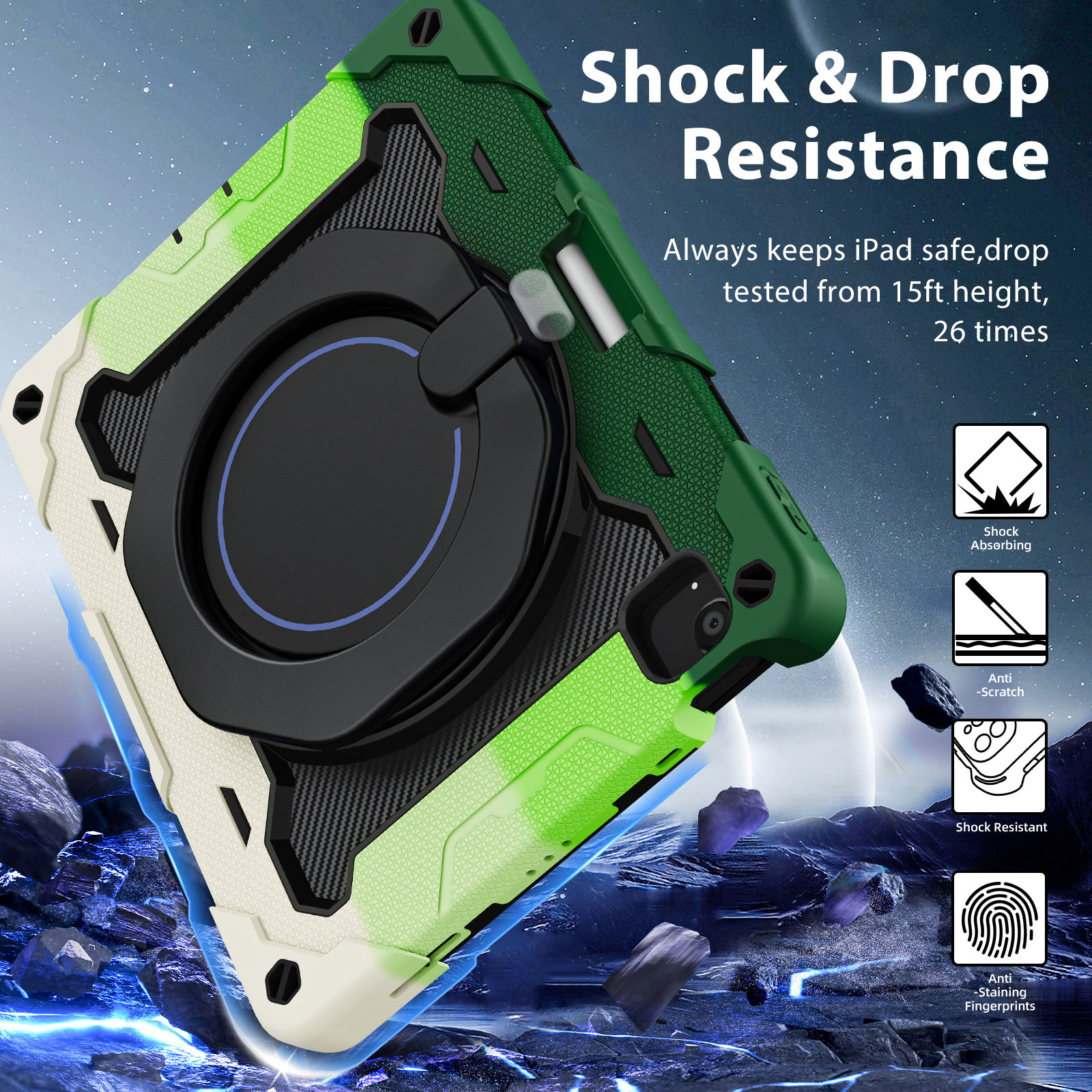 ROISKIN for iPad Air 11 inch Case (M3 2025/M2 2024)/ Air 6th Generation for Kids with HD Screen Protector, 360 Rotating Kickstand, Shoulder Strap, Pen Holder, Heavy Duty Military Case for iPad Air 11
