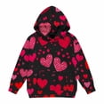 thumbnail image 5 of TIREOW Girls Hoodies Cute Heart Print Long Sleeve Hooded Sweatshirts Trendy Versatile Loose Casual Pullover Sweatshirts Tops, 5 of 5