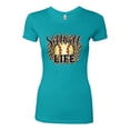 thumbnail image 3 of Softball Life Animal Print Girl Sports Womens Slim Fit Junior Tee, Tahiti Blue, Medium, 3 of 5