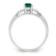 thumbnail image 3 of 925 Sterling Silver Polished Created Emerald Ring Size 8 2mm Wide - .36 cwt -  Jewelry Gift for Mom, 3 of 4