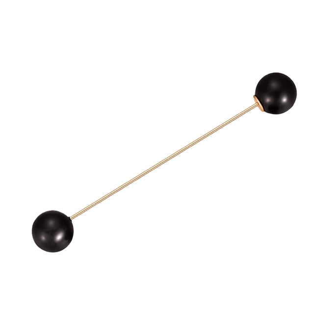tamizeot Broche Épingle Décoration Mode Accessoire Robe Adulte Style Simple Épingles à Revers Long Type/noir 1Ensemble